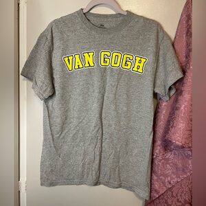 Gray T-Shirt with Yellow 'Van Gogh' Print